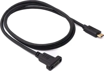 Produktbild von SYSTEM-S USB 3.1 Kabel 100 cm Typ C Stecker zu Buchse Schraube in Schwarz
