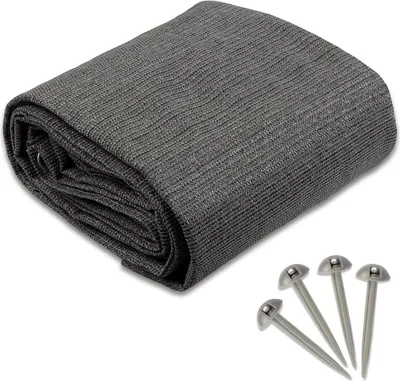 Produktbild von Camping Vorzeltteppich mit Edelstahl-Ösen 4x T-Heringe wasserdurchlässig & atmungsaktiv 4x6 m 240 g/m² HDPE