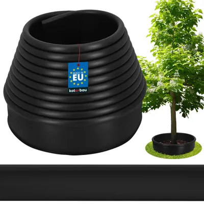 Produktbild von KOTARBAU® Rasenkante 10 m Beeteinfassung Beetzaun 11 cm hoch Beetumrandung Robust & Ästhetisch Rollborder Palisade aus Kunststoff Schwarz