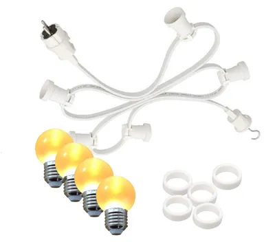 Illu-/Partylichterkette 40m - Außenlichterkette - Made in Germany - 60 x ultra-warmweiße LED Kugeln