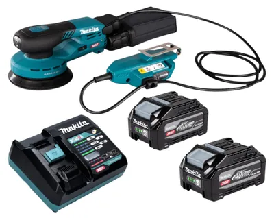 Obrázek produktu pro Makita BO 001 CGU201 akumulátorová excentrická bruska 40 V max., 125 mm, zdvih 5,0 mm, bezkartáčový motor + 2x akumulátor 4,0 Ah + nabíječka