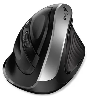 Produktbild von Genius Myš Ergo 8250S, 1600DPI, 2.4 [GHz], optická, 6tl., bezdrátová, černo-stříbrná