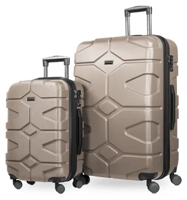 Immagine prodotto di HAUPTSTADTKOFFER X-Kölln - Set di 2 trolley espandibili, robusto guscio rigido in ABS, bagaglio a mano + bagaglio da stiva, valigia da viaggio, TSA, (S & L),Oro