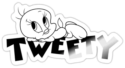 Produktbild von Spreadshirt Looney Tunes Tweety Ausmalmotiv Sticker Aufkleber, 10 x 10 cm, Weiß glänzend