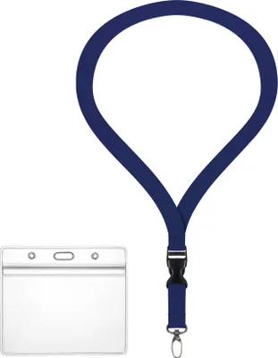 Produktbild von Ausweishülle ZIP Ausweis Halter wasserdicht komplett mit Lanyard DUNKELBLAU 2cm mit Schlüsselband + security clip Kartenhalter für 1-2 Ausweise Karten