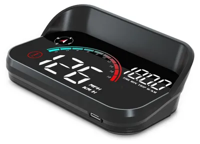 Image de AZIJYV : Pare-brise avec projecteur de compteur de vitesse numérique GPS, affichant la vitesse