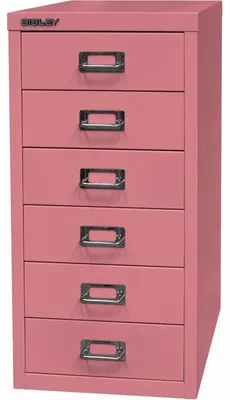 Produktbild von BISLEY MultiDrawer™ L296 Schubladenschrank pink 6 Schubladen 27,8 x 38,0 x 59,0 cm