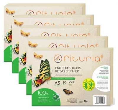 Recyclingpapier A3 80 g, 1250 Blatt, naturfarben, für Drucker