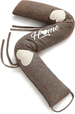 Produktbild von Famanu Zugluftstopper 90 cm, waschbare Hülle, energiesparend, extra schwer, für Türen und Fenster, braun