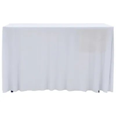 Produktbild von vidaXL 2 Stück Stretch-Tischdecken mit Rand Weiß 243 x 76 x 74 cm