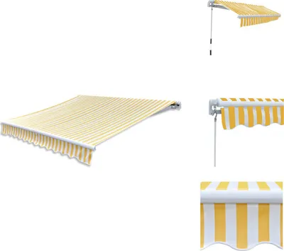 Produktbild von vidaXL Gelenkarmmarkise Handbetrieben 300 cm Gelb/Weiß - Markisen