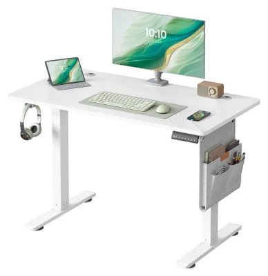 Image de Bureau réglable électriquement | Blanc nuageux | 100x60x72-120 cm