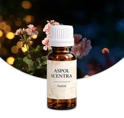 Produktbild von Aspol Scentra Pelargonienblüte UFIGREEN Duftöl für Kerzen 10 ml, KI-generiertes Bild
