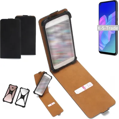 Produktbild von K-S-Trade Handyhülle Schutzhülle kompatibel mit Huawei P40 lite E Hülle Case Cover Flip Style Bumper schwarz 1x