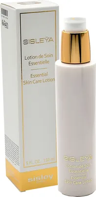 A product shot of a bottle of Sisleya lotion and its packaging.