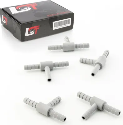 Produktbild von 5x Verbinder T-Stück Bewässerungs Tropfbewässerung PE-Rohr grau 6x6x6 mm