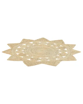 Produktbild von BELIANI Teppich Beige Jute ø 120 cm rund Sternform Kurzflor Boho Stil Flur Diele Salon Wohnzimmer Arbeitszimmer u. Schlafzimmer