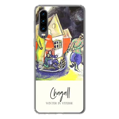 Produktbild von MuchoWow® Handyhülle Schutzhülle Hülle für Huawei P30 Winter in Witebsk - Chagall Silikon Softcase Handy Hülle - Kartenbesitzer