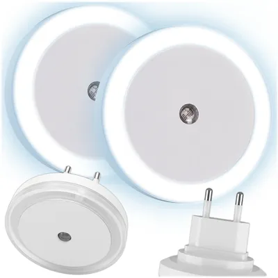 Produktbild von KRUMAD 2x LED Nachtlicht Steckdose mit Bewegungssensor, Warmweiß, 3 Modi ON Auto OFF, Nachtlampe für Schlafzimmer Flur Babyzimmer