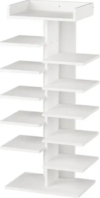 Produktbild von Schuhschrank Vicco Stepy Weiß 45 x 114 cm mit 10 Fächern, Model 56650