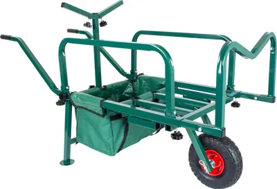 Obrázok produktu pre Relaxdays Vozík na prút, transportný vozík, vozík na náklad s taškou, rozmery: 65 x 145 x 55 cm, nastaviteľný a skladací, oceľ, zelený