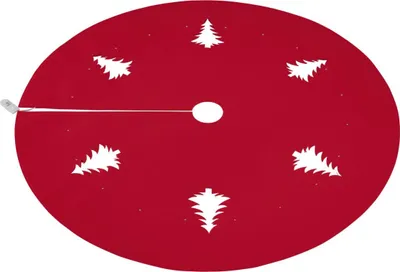 Produktbild von Livarno LED Weihnachstbaumdecke Filz Timer Abdeckung x-Mas Baumständer Rot Rund