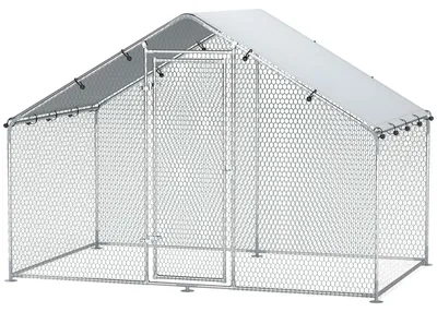 Produktbild von Hühnerstall für 5-8 Hühner | Farbe: Silber | Abmessungen: 170x300x190 cm