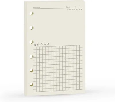 Imagen del producto de Refills para planificador, formato A7, 6 agujeros, 120 x 80 mm, papel de 100 g/m2, para agendas