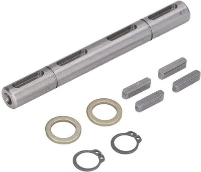 Immagine prodotto di Albero riduttore di velocità - Doppio albero di uscita - Alloggiamento in acciaio - Diametro 14 mm - Lunghezza 128 mm - Adatto per motori passo-passo - Riduttore