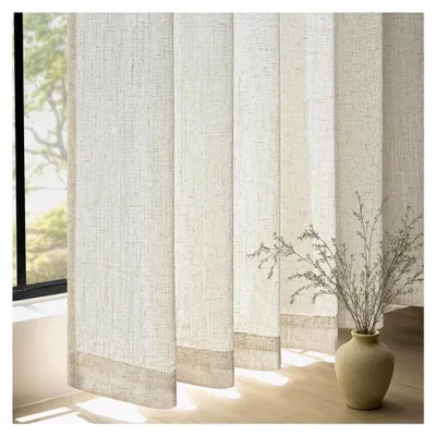 Produktbild von Gardinen mit Kräuselband für Wohnzimmer und Schlafzimmer, Beige, 140x245cm, Halbtransparent, 2er Set