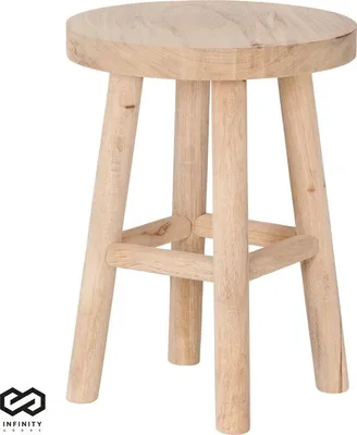 Produktbild von Infinity Goods Infinity Goods Hocker Holz - Teak - Beistelltisch - Fußbank - Pflanzentisch - Stufe - bis 150 kg - Braun