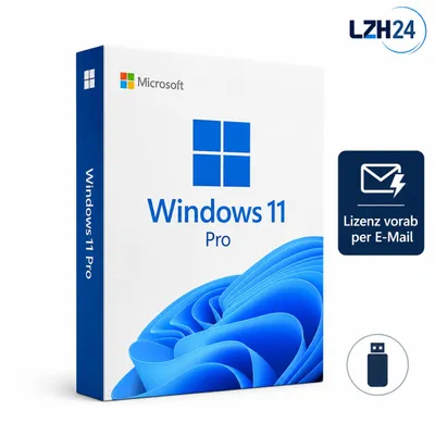 Produktbild von Windows 11 Pro 64 Bit Vollversion auf USB-Stick + Lizenzschlüssel vorab per E-Mail, KI-generiertes Bild
