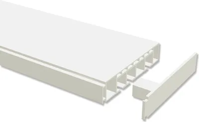 Produktbild von Interdeco Gardinenschiene, Vorhangschiene Kunststoff Weiß 3-läufig Modell Concept, 210 cm