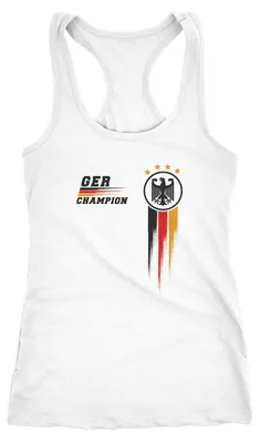 Produktbild von Damen Tank Top Fan-Shirt Deutschland Champion WM Fußball-Sommer 2026 Fußball Weltmeisterschaft Racerback Muskelshirt Moonworks®
