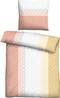Produktbild von Traumhaft schlafen - Castell - Markenbettwäsche Mikrofaser Bettwäsche 0561118 LÄNGSSTREIFEN color: gelb, size: 1x 155x220 cm + 1x 80x80 cm