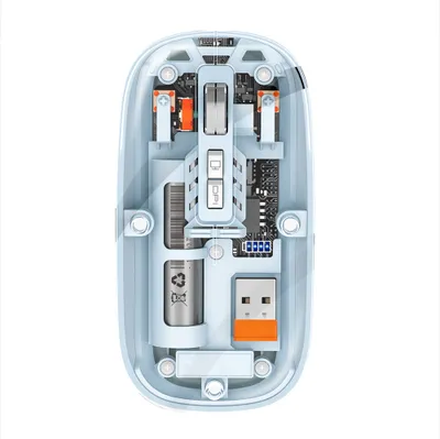 Produktbild von M233 Transparente kabellose Maus, 2,4G+BT1+BT2 drahtlos, leiser Schalter, 800/1200/1600 DPI, Ein-Tasten-Desktop, für Büro und Gaming Computermäuse