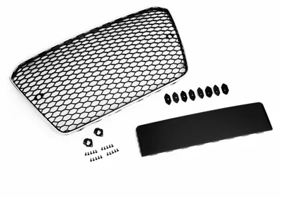 Kühlergrill Sportgrill Waben Chrom Schwarz PDC Halter für Audi A5 8T 2012-2016 – Produktansicht