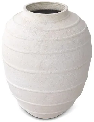 Immagine prodotto di Casa Padrino Vaso in argilla bianco opaco Ø 70 x H. 100 cm - Vaso decorativo rotondo fatto a mano - Decorazione del soggiorno - Decorazione del giardino - Accessori per la decorazione