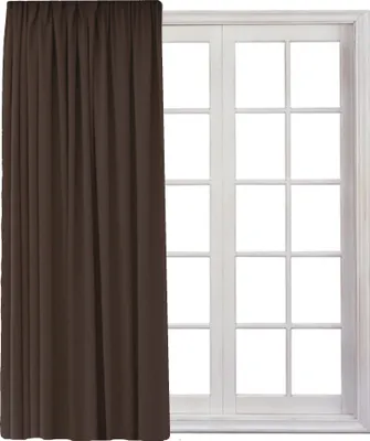 Produktbild von Gardine mit Kräuselband Universalband Vorhang Gardinenband Verdunkelung Blickdicht 140 (B) x 245 (L) Dunkelbraun 1er Pack