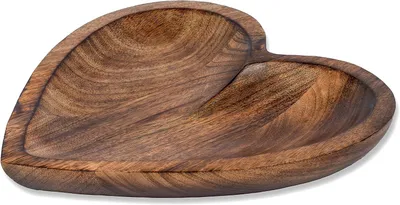 Immagine prodotto di Ciotola decorativa a forma di cuore - Ciotola in legno di mango - Ciotola decorativa in legno - Decorazione per la tavola - 25 cm