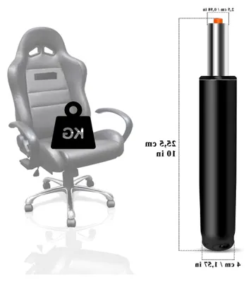 Produktbild von Gasdruckfeder für Bürostühle, Ersatz-Gaslift, Gasdruckdämpfer für Drehstühle, Chefsessel, Hocker, Schreibtischstühle, Länge 255 mm, Schwarz