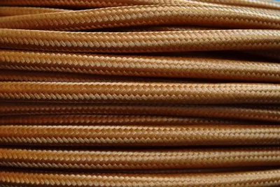 Produktbild von Textilný napájací kábel 3x0,75 mm² anglický zlatý