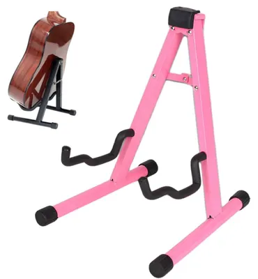 Produktbild von Gitarrenständer - H x B x T: 39 x 26 x 30 cm - Gitarrenhalter - Bassgitarrenständer - Klappbarer A-Ständer - für 1/2- bis 4/4-Celli und Gitarren
