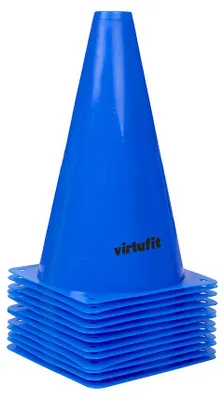 Produktbild von VirtuFit Markierungskegel Set 12 Stück 23 cm aus PE Kunststoff Blau
