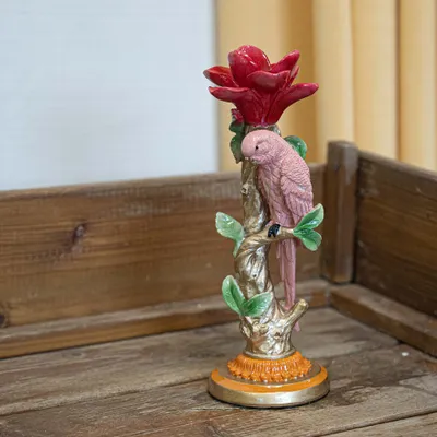 Produktbild von Kerzenhalter - Rosa Papagei ↑ 26 cm