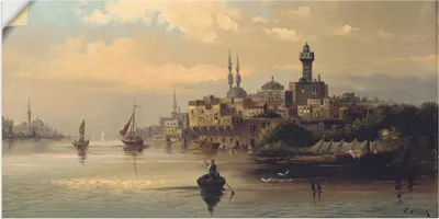 Produktbild von ARTland Wandbild, selbstklebend Kauffahrtsschiffe auf Bosporus, Istanbul Größe: 100x50 cm