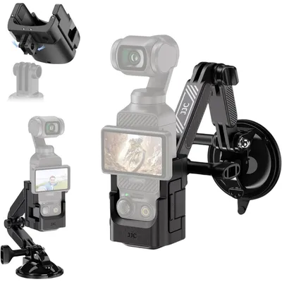 Obrázek produktu pro INF Automobilový držák s přísavkou kompatibilní s DJI Osmo Pocket 4/3 – černý plastový ochranný držák pro Pocket gimbal
