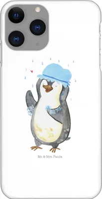 Produktbild von Mr. & Mrs. Panda Iphone 11 Pro Handyhülle Pinguin Duschen - Weiß - Geschenk, Handy Case, Duschkonzert, Singen, Neuanfang, Motivation, Dusche, Premium Kunststoff