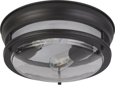 Obrázek produktu pro Stropní svítidlo Kovové sklo D: 35 cm kulaté IP44 Černá E27 2 světla Classic
