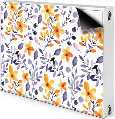 Produktbild von Magnet Heizkörperabdeckung Heizkörperverkleidung Verkleidung Abdeckung 90x60 cm - Abstrakte Blumen